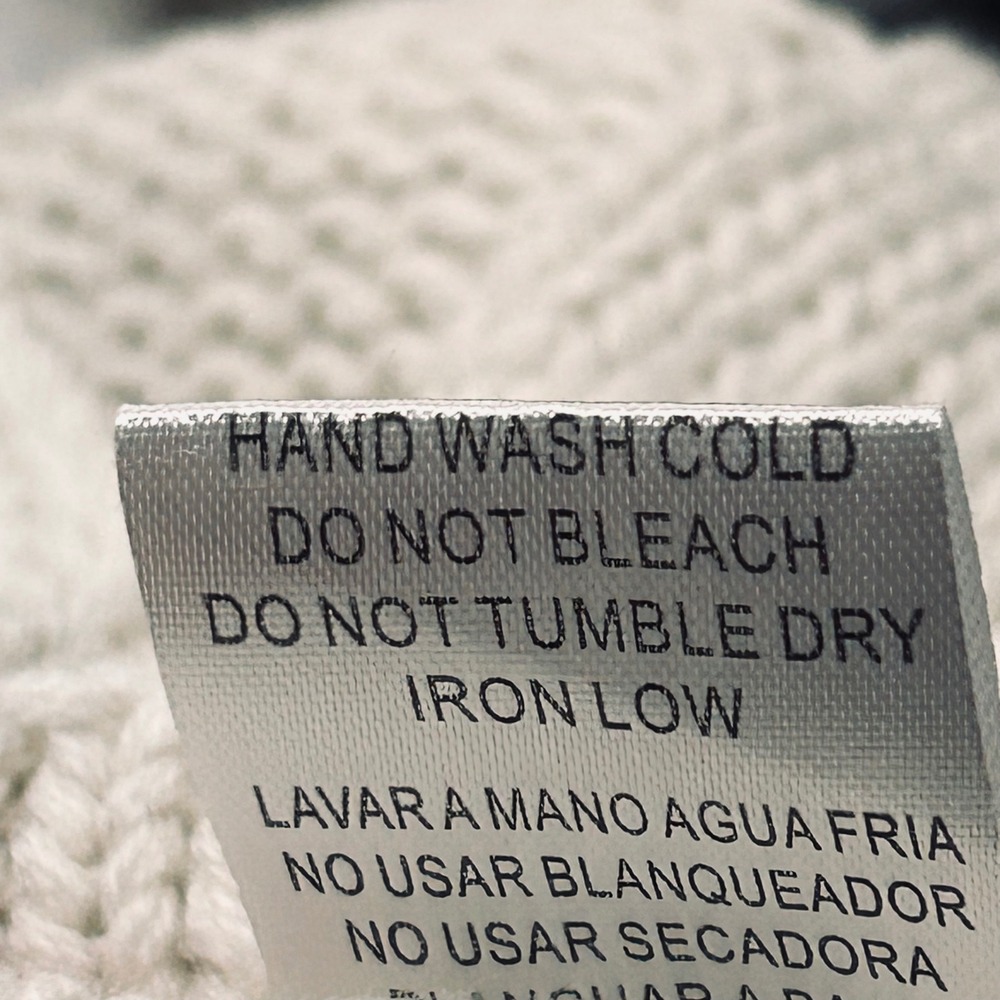 Endless Rose Chunky Cable Knit Cardigan Rhinestone Button Cream Sweater L NWT - Picture 13 of 13